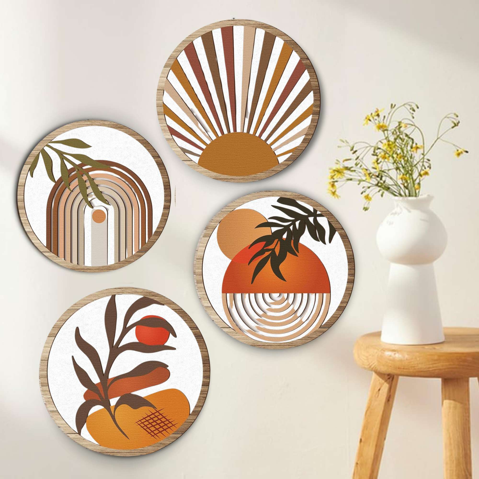 5 PCS Circle Wall Painting - Image 2
