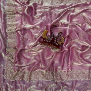 Women's Shimmering Ice Blue Georgette Saree with All-Over Diamond & Sequin Embellishments β Complete with Heavily Worked Border for Festive & Wedding Wear